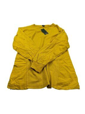 Wild Fable Size XS Mustard Yellow Long Sleeve Waffle Knit Top Cotton Blend New